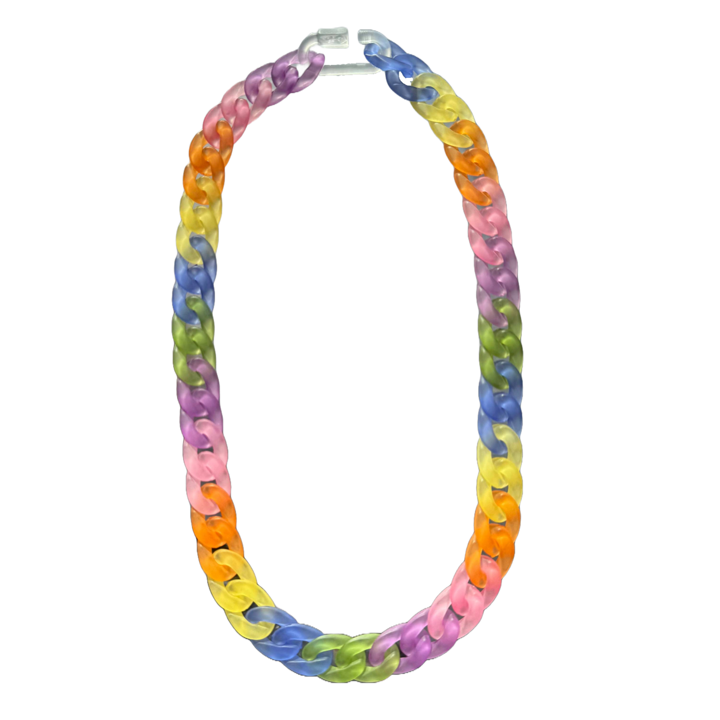 Rainbow Cuban Link Necklace