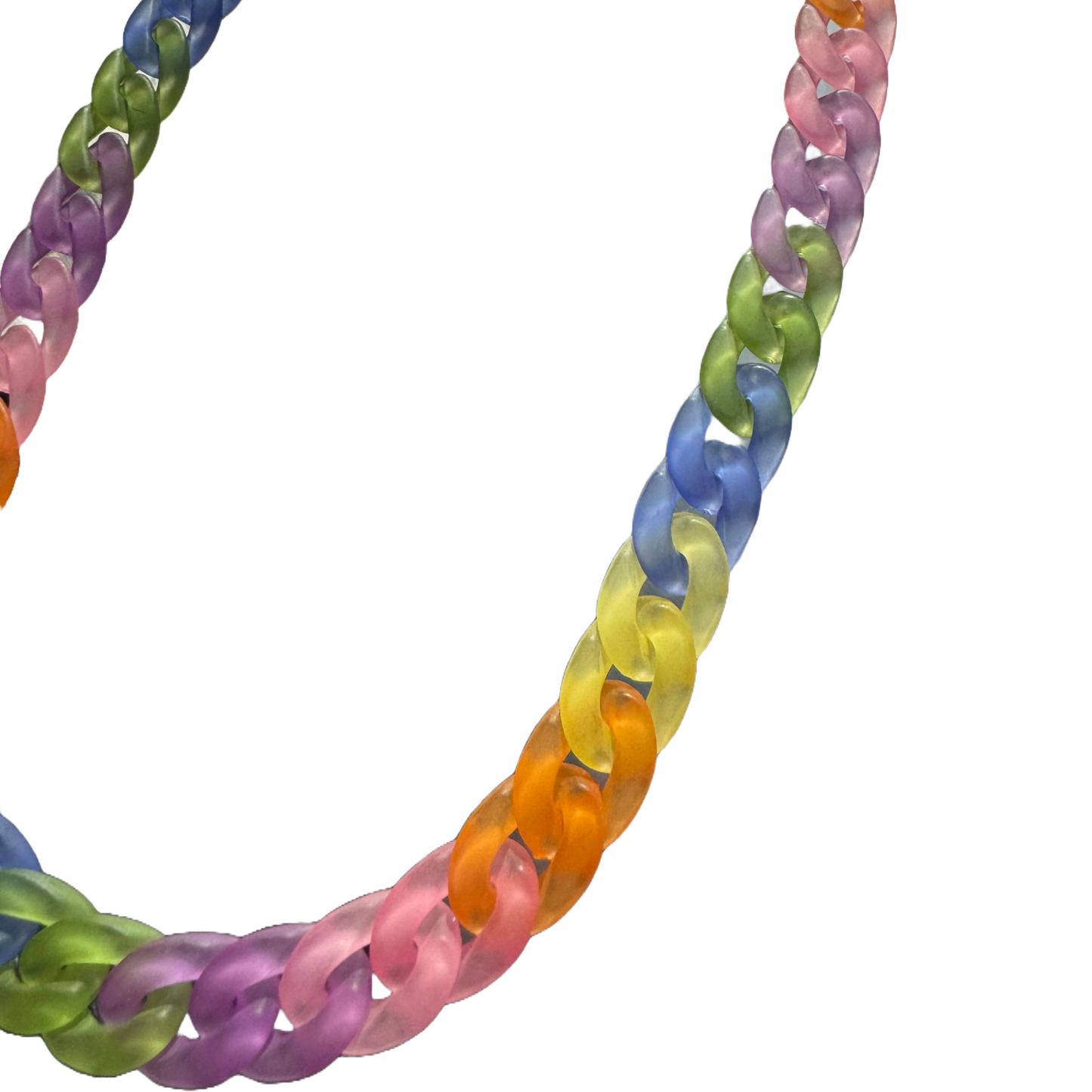 Rainbow Cuban Link Necklace