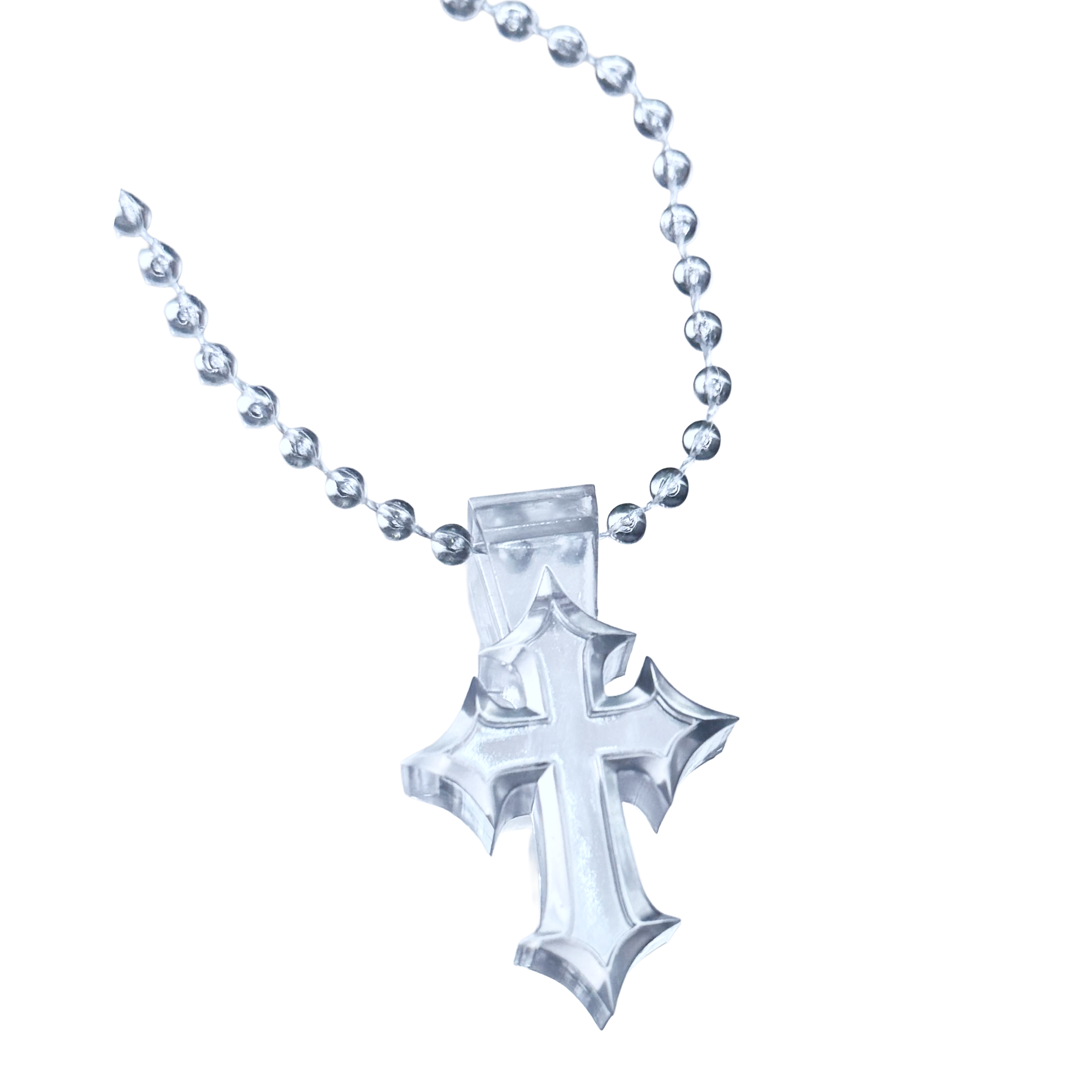Mini Clear Cross Pendant – Kites Ice