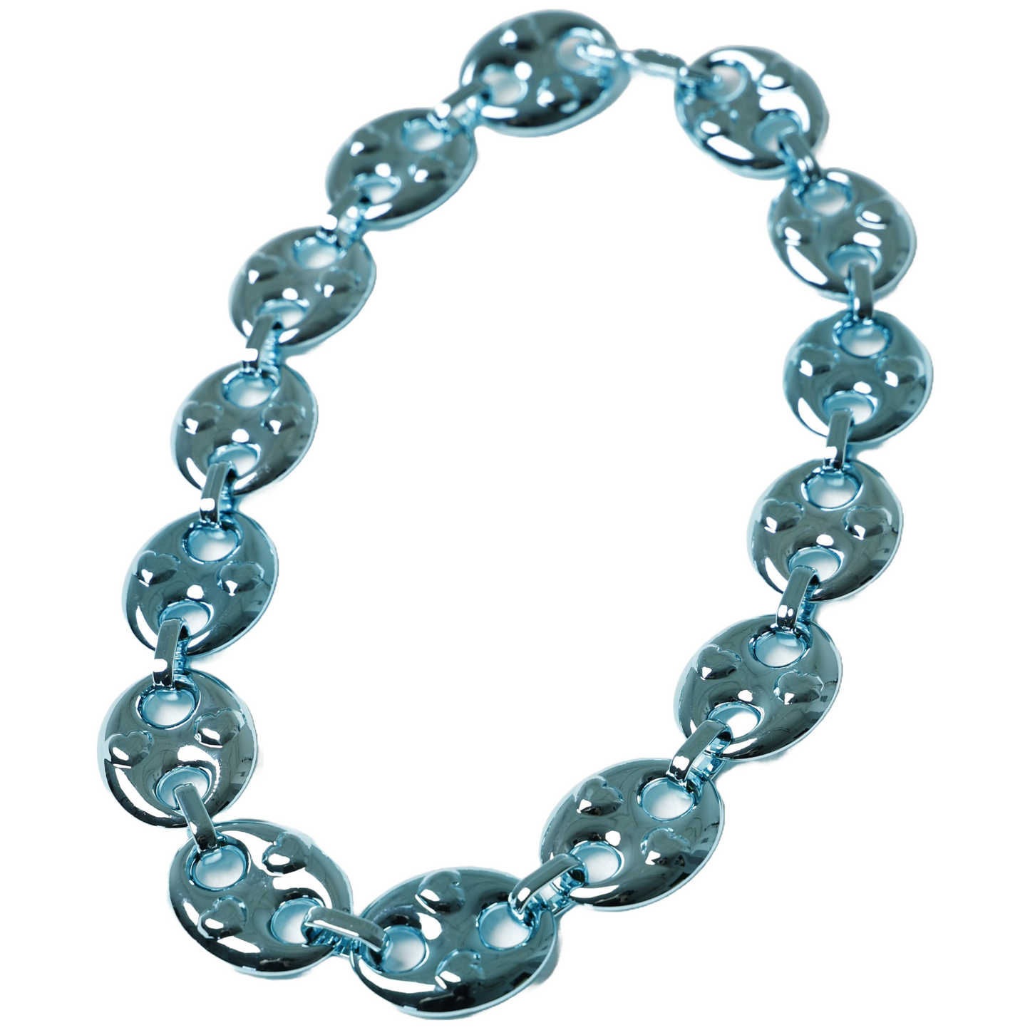 Blue Chrome Hearts Link Necklace