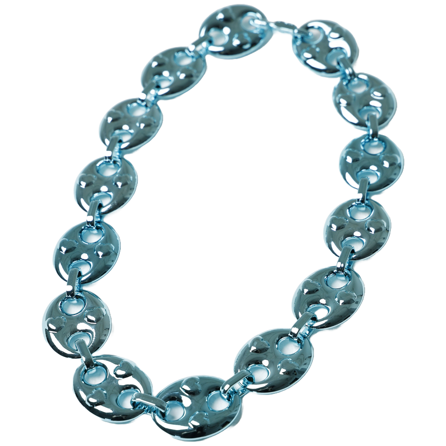 Blue Chrome Hearts Link Necklace