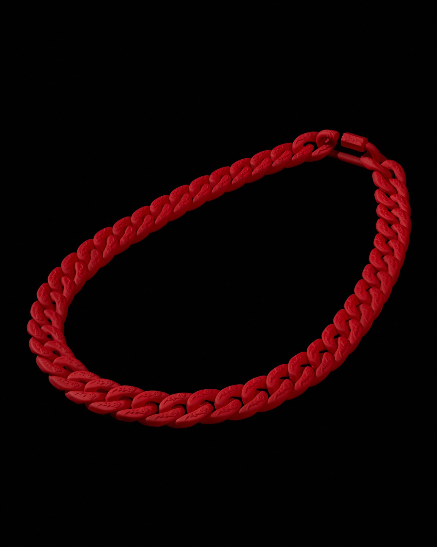 Red Matte Cuban Link Necklace