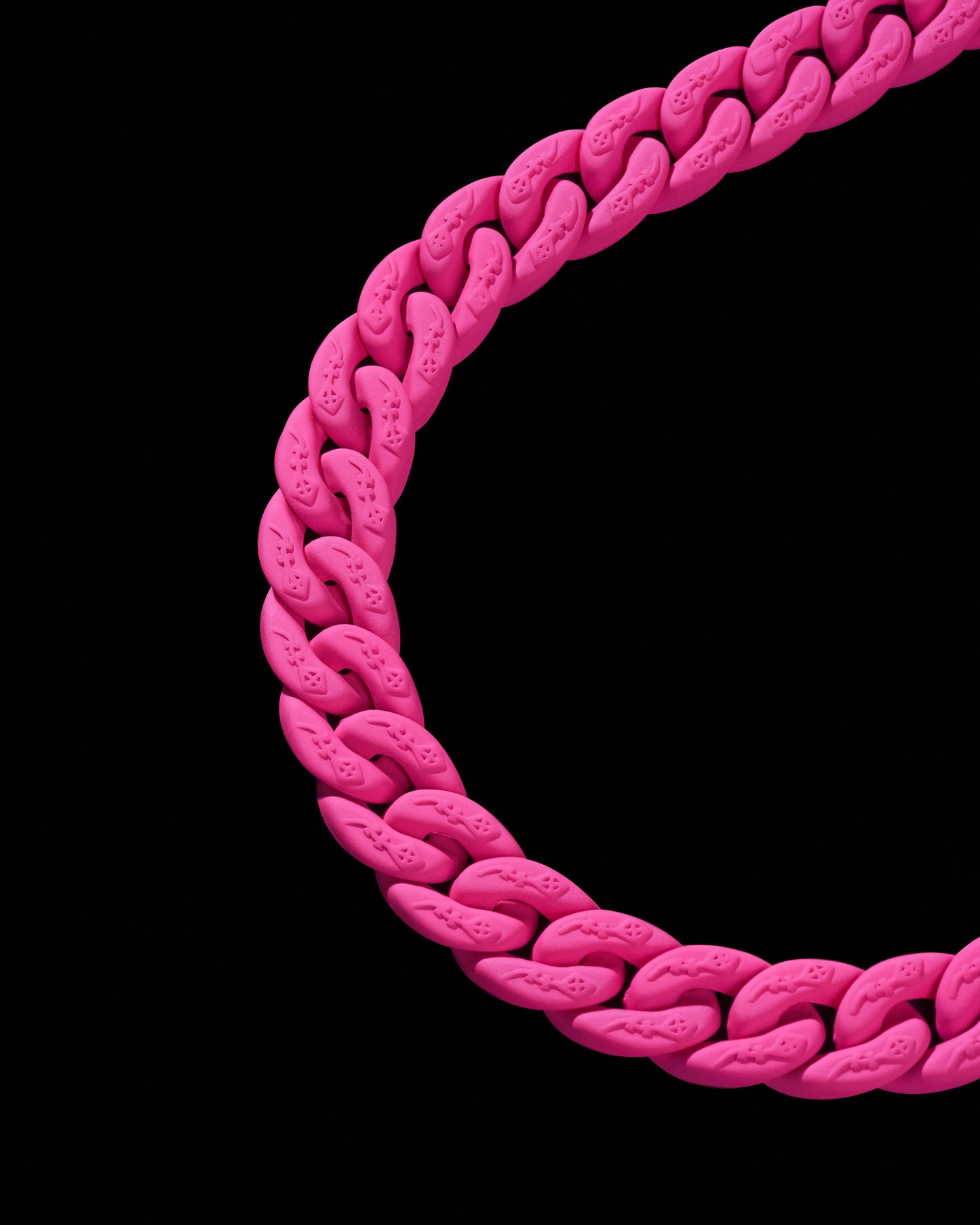 Pink Matte Cuban Link Necklace