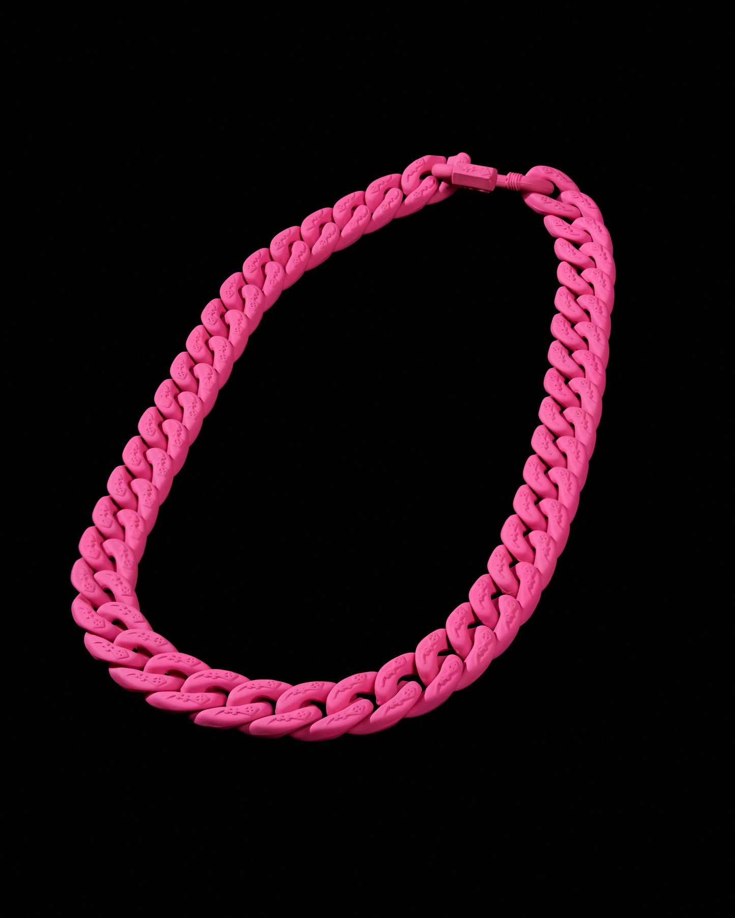 Pink Matte Cuban Link Necklace