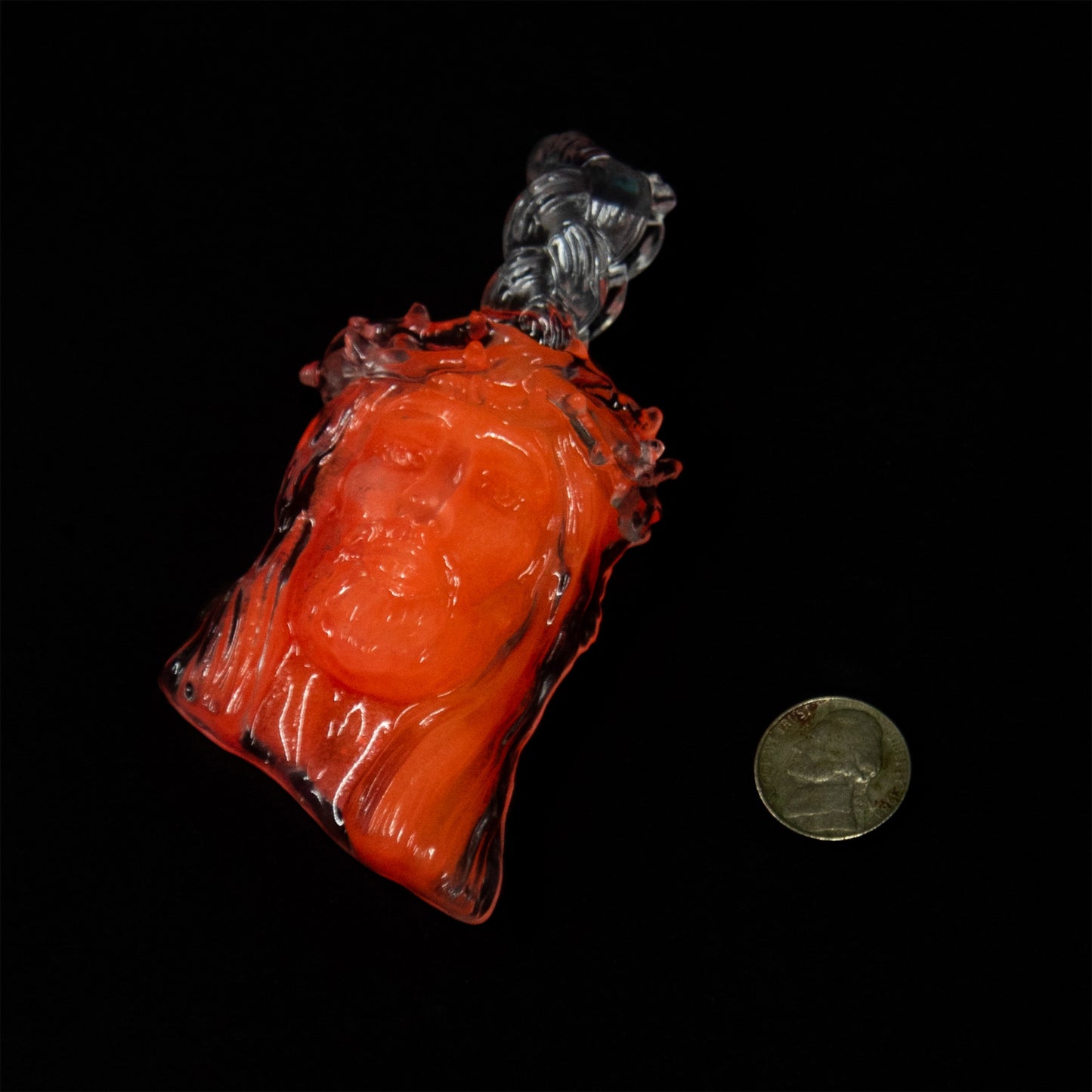 Glow Pink/Red Jesus Piece Pendant