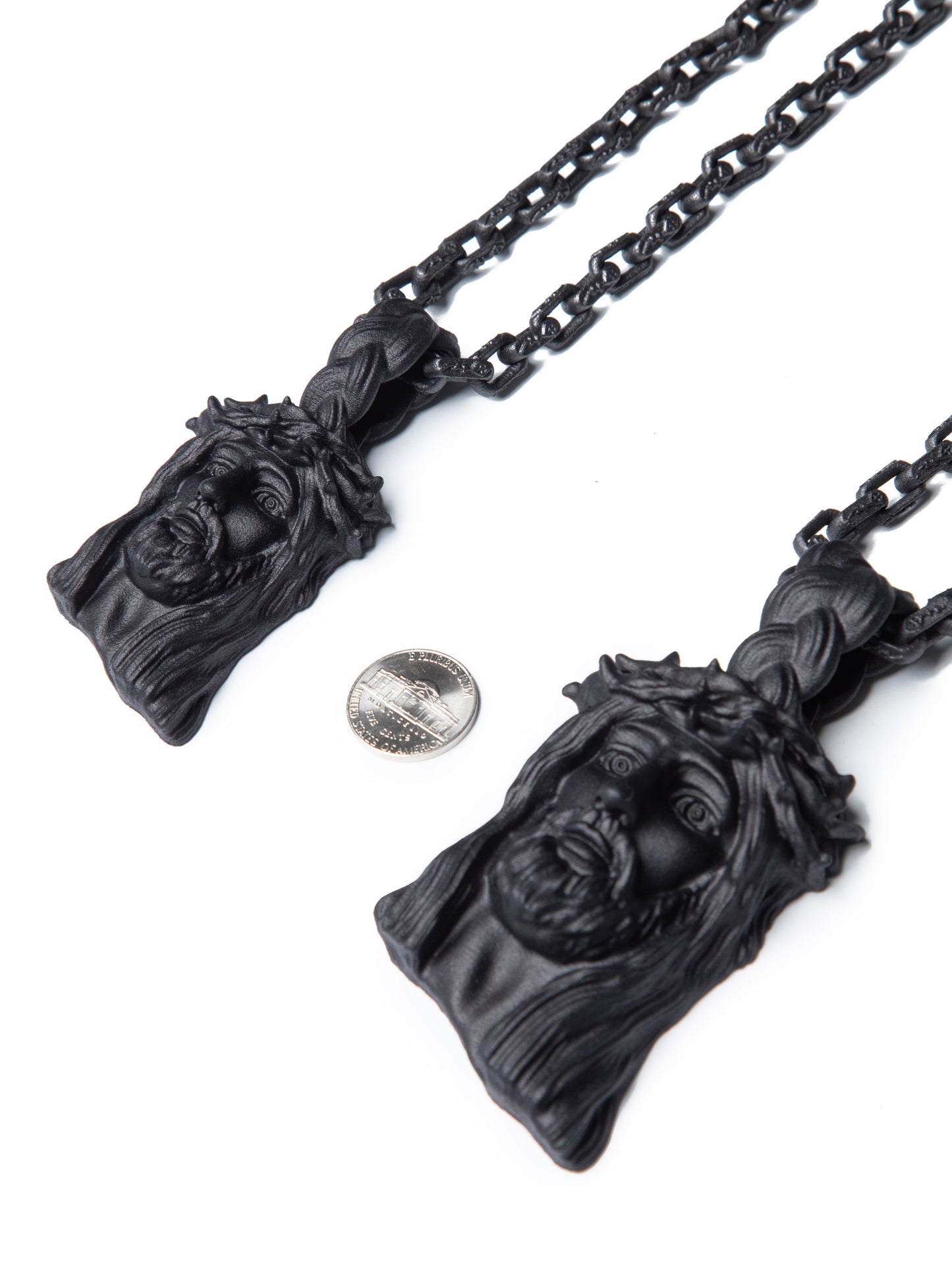 Matte Black Small Jesus Piece Pendant