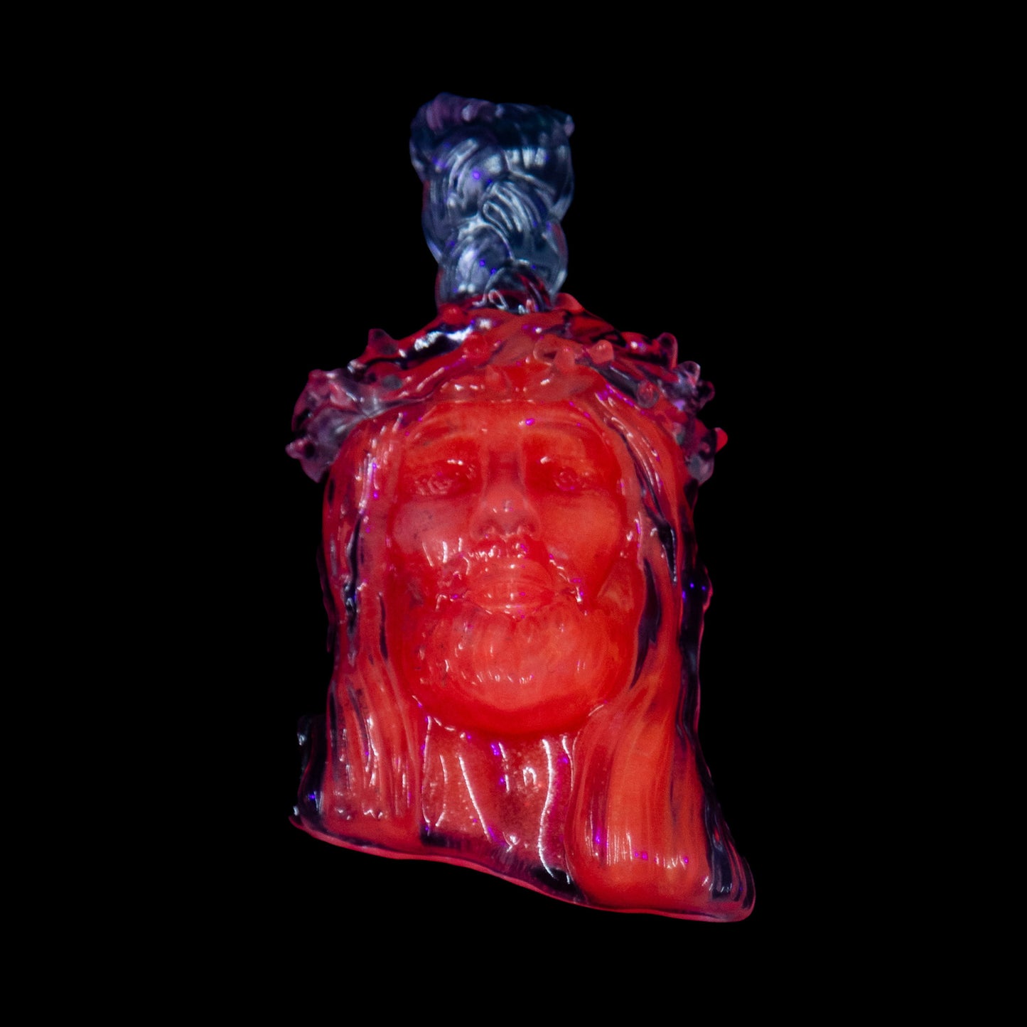 Glow Pink/Red Jesus Piece Pendant
