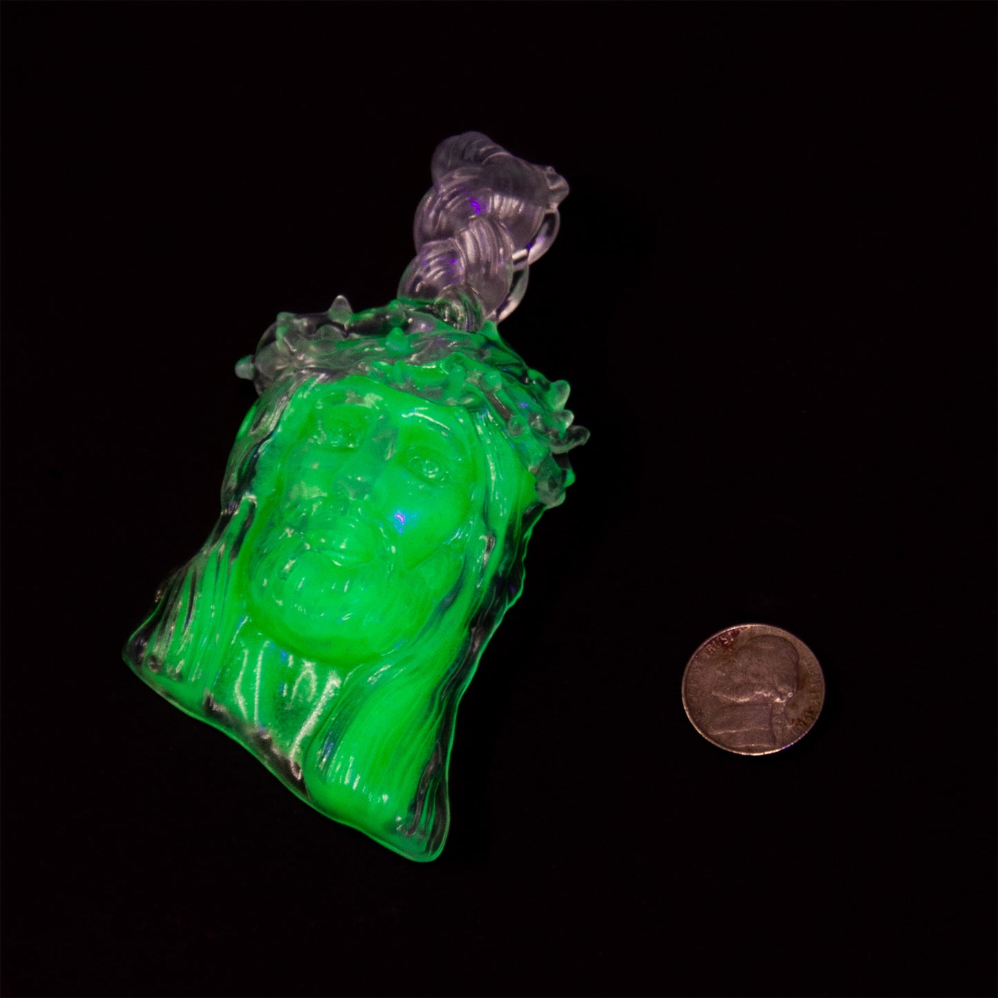 Glow Green Jesus Piece Pendant
