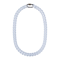 clear resin Cuban link chain flat top view showing link structure