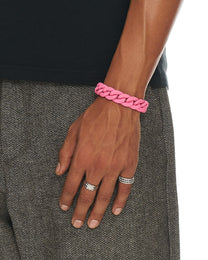 Pink Matte Cuban Link Bracelet
