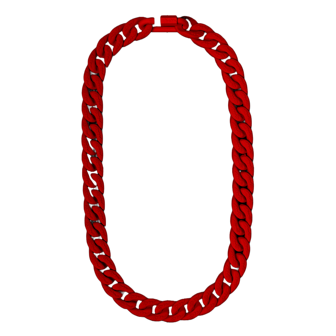 Red Matte Cuban Link Necklace