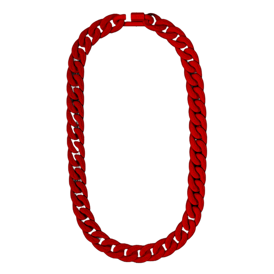 Red Matte Cuban Link Necklace