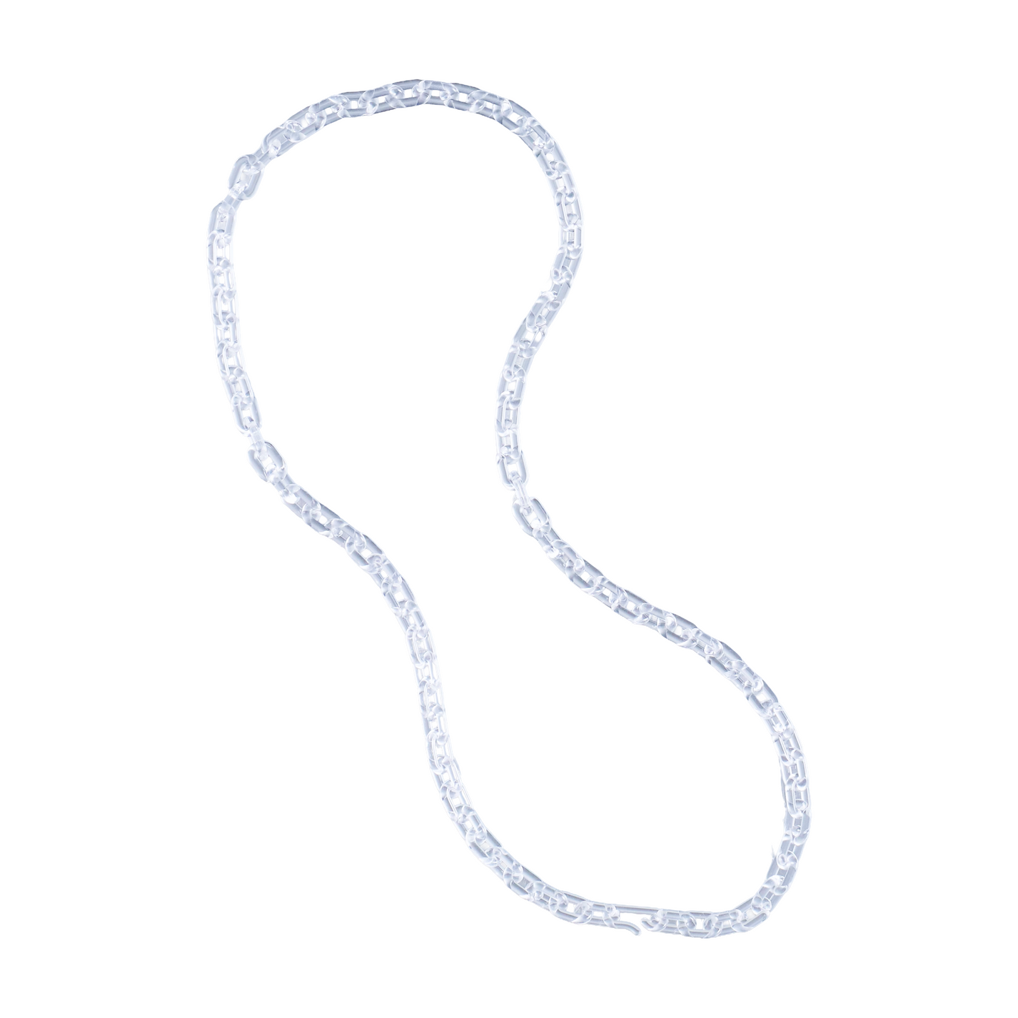 clear Odin resin link necklace flat front view