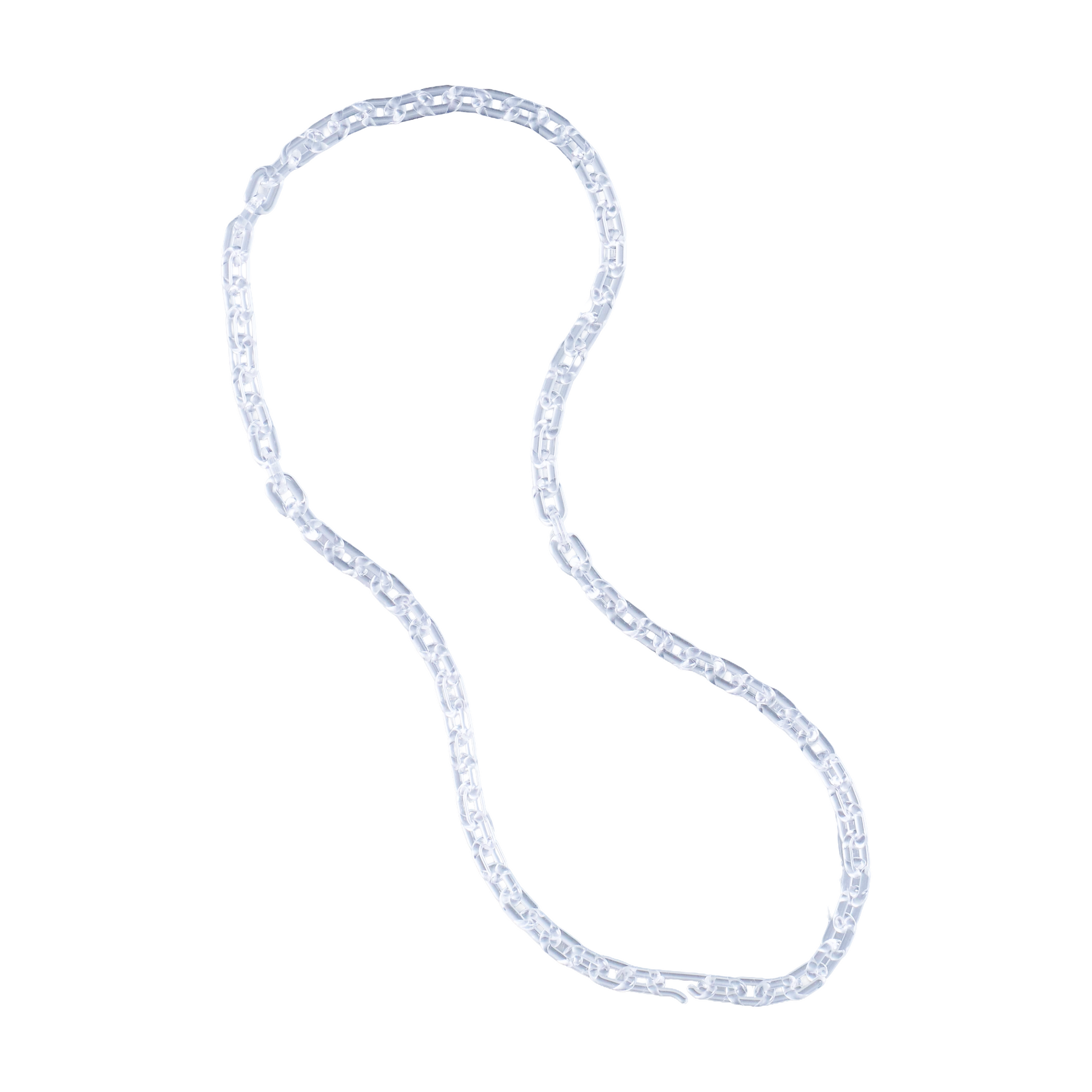 clear Odin resin link necklace flat front view