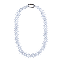 Spyke link resin necklace flat side-angle view showing spikes