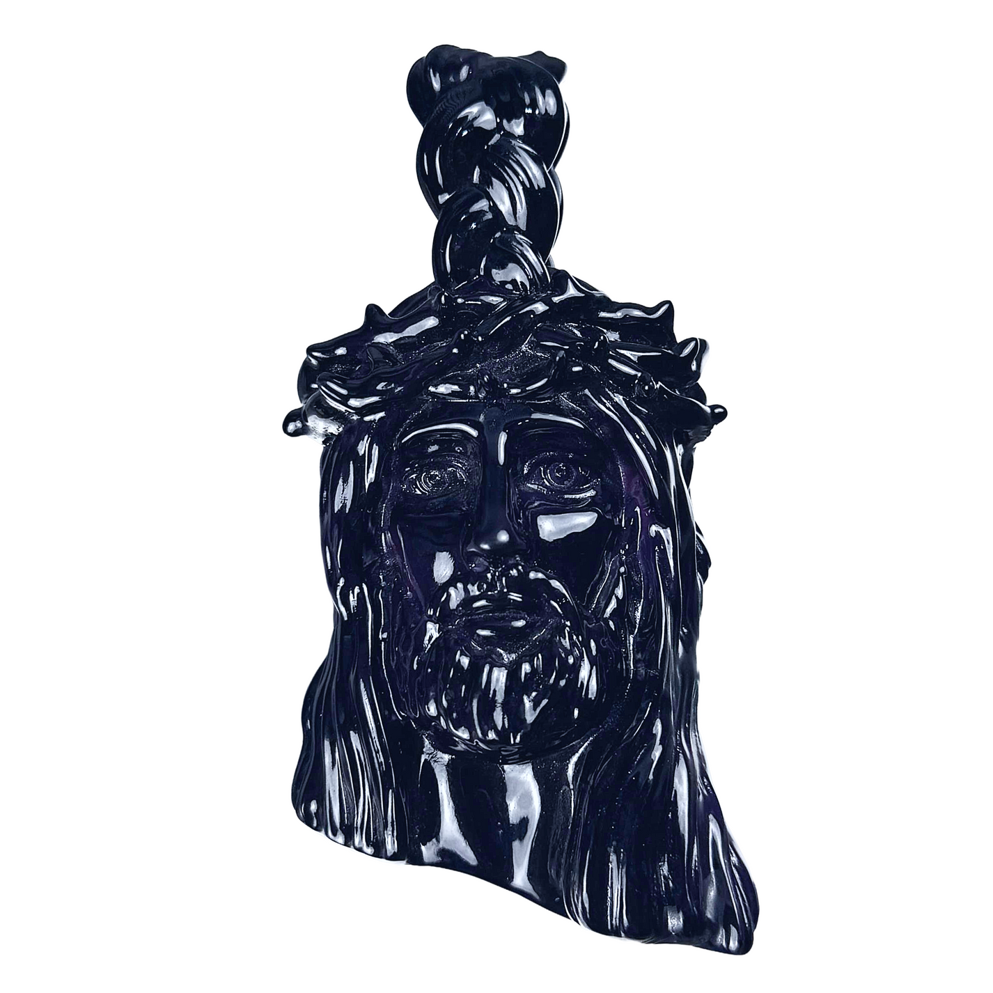 Jesus Piece Glossy Black Pendant