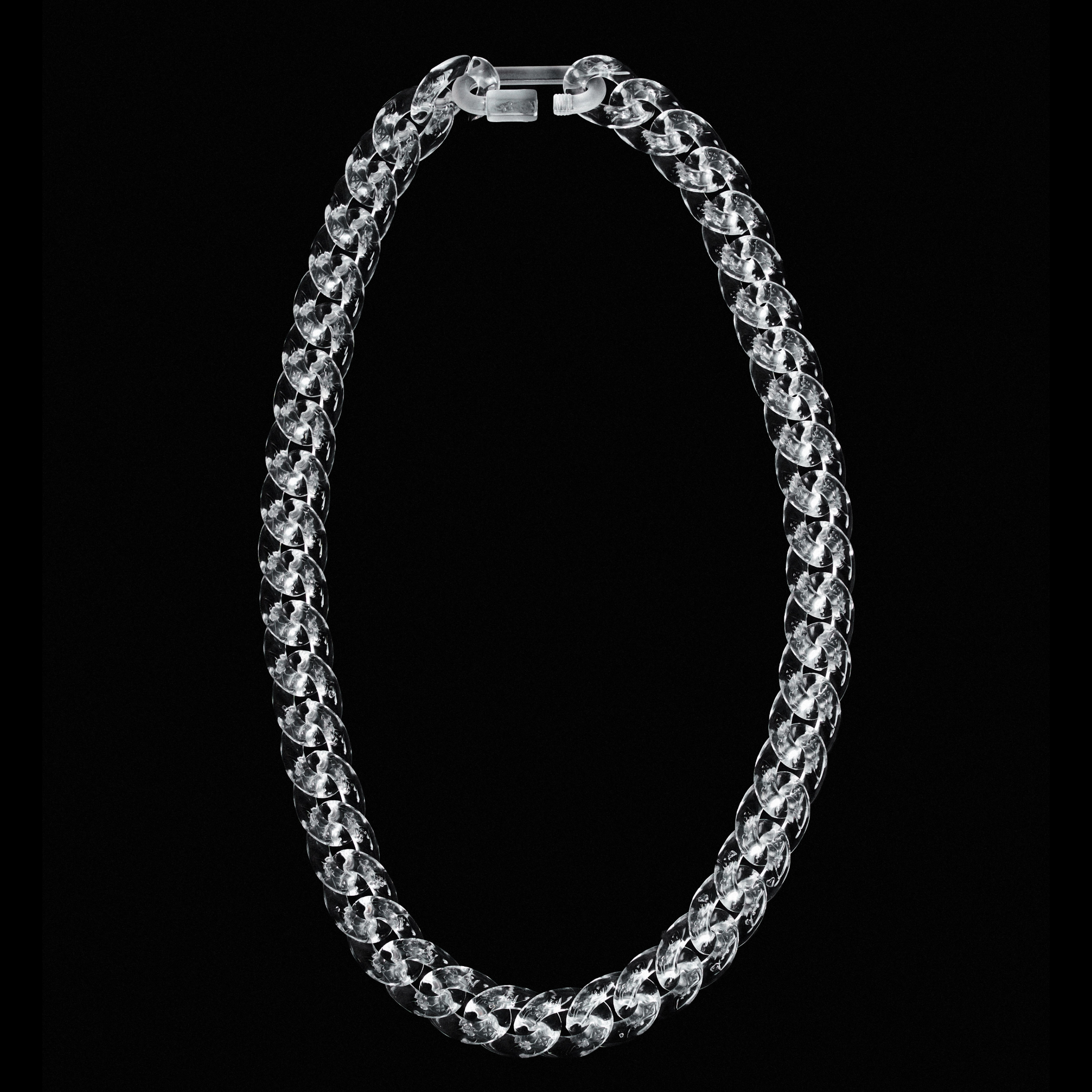 Clear Cuban Link Necklace