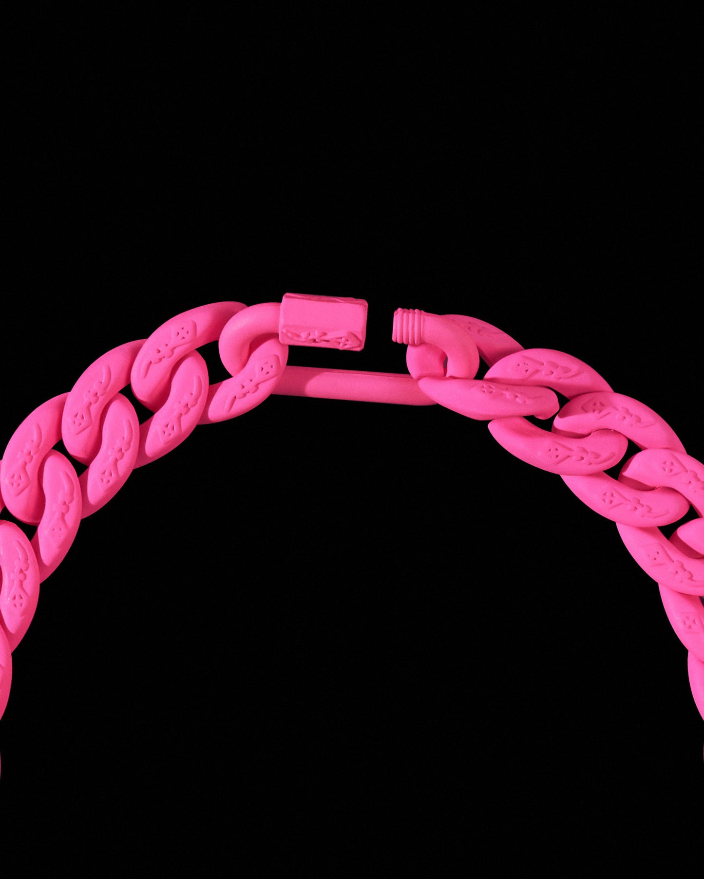 Pink Matte Cuban Link Necklace